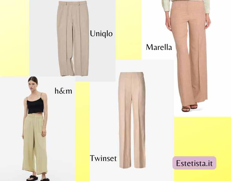 marchi pantaloni beige varie forme