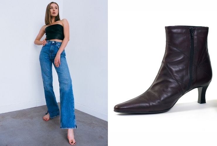 Jeans larghi e ankle boots, la combo perfetta